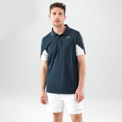 Koszulka polo męska CLUB 22 Tech. Czarne koszulki polo męskie Head, m, bez wzorów, z materiału, eleganckie, bez kołnierzyka, bez ramiączek. W wyprzedaży za 140.00 zł.