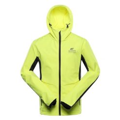 Kurtka męska sportowa Alpine Pro Kerak softshellowa. Żółte kurtki softshell męskie Alpine Pro, m, bez wzorów, z softshellu, bez kaptura, na fitness i siłownię. W wyprzedaży za 299.00 zł.