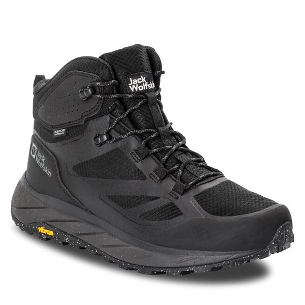 Trekkingi Jack Wolfskin. Czarne buty trekkingowe męskie Jack Wolfskin, bez wzorów, bez zapięcia, trekkingowe. Za 789.99 zł.