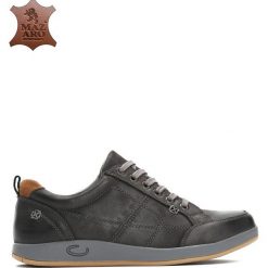 Szare Skórzane Półbuty Hernes. Buty sportowe na co dzień męskie marki Born2be. Za 129.99 zł.