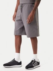 EA7 Emporio Armani Szorty sportowe 7M001491 AF17787 U8086 Szary Regular Fit. Szare szorty sportowe męskie EA7 Emporio Armani, bez wzorów, z bawełny, sportowe. Za 449.99 zł.