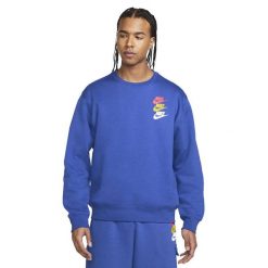 Bluza Męska Sportowa Nike. Niebieskie bluzy nierozpinane męskie Nike, m, bez wzorów, klasyczne, bez ramiączek, bez kaptura. Za 140.80 zł.