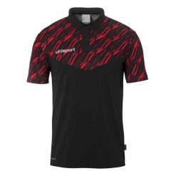 Polo Uhlsport Progressive 28. Czarne koszulki polo męskie Uhlsport, bez wzorów, sportowe, bez kołnierzyka, bez ramiączek. Za 180.00 zł.