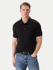 Calvin Klein Polo LV04LE203G Czarny Regular Fit. Czarne koszulki polo męskie Calvin Klein, m, bez wzorów, z bawełny, bez kołnierzyka, bez ramiączek. Za 409.99 zł.