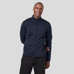 Bluza narciarska męska rozpinana z półgolfem Odlo BERRA. Niebieskie bluzy rozpinane męskie Odlo, na zimę, m, bez wzorów, sportowe, bez ramiączek, bez kaptura. Za 338.50 zł.