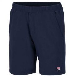 Spodnie treningowe męskie Fila Santana. Niebieskie spodnie na co dzień męskie Fila, bez wzorów, z dresówki, casualowe, krótkie. Za 268.00 zł.