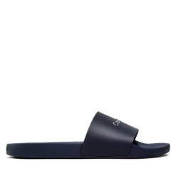Klapki Calvin Klein Jeans. Niebieskie klapki i japonki męskie Calvin Klein Jeans, bez wzorów, z jeansu. Za 149.99 zł.