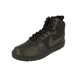 Buty Sportowe Męskie Nike Court Borough Mid Winter. Czarne buty do biegania męskie Nike, bez wzorów, bez zapięcia, do biegania, nike court. Za 391.60 zł.