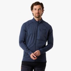 Bluza polarowa rozpinana turystyka męska Swedemount Lofoten Midlayer Full Zip. Niebieskie bluzy rozpinane męskie SWEDEMOUNT, na zimę, m, bez wzorów, z polaru, sportowe, bez ramiączek, bez kaptura. W wyprzedaży za 185.00 zł.