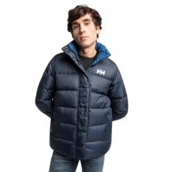 Kurtka puchowa męska Helly Hansen Reversible. Niebieskie kurtki męskie Helly Hansen, m, bez wzorów, z puchu, bez ramiączek, bez kaptura. W wyprzedaży za 898.60 zł.