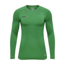 Koszulka termoaktywna z długim rękawem dla dorosłych Hummel First Performance. Zielone bielizna termoaktywna męska HUMMEL, xl, bez wzorów, z jersey, bez ramiączek. W wyprzedaży za 130.50 zł.