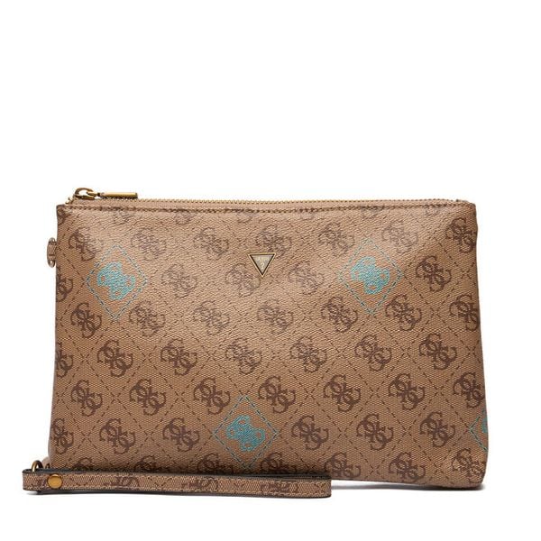 Saszetka Guess. Brązowe saszetki męskie Guess, z aplikacjami, młodzieżowe, małe. Za 129.99 zł.