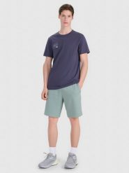 4F Spodenki dresowe męskie - khaki S. Brązowe szorty męskie 4f, bez wzorów, z bawełny, sportowe. Za 149.99 zł.