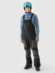 4F Spodnie snowboardowe z szelkami membrana 10000 męskie - czarne S. Czarne spodnie narciarskie i snowboardowe męskie 4f, bez wzorów, z dzianiny, narciarskie. W wyprzedaży za 349.99 zł.