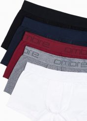 Ombre Bokserki męskie bawełniane - mix 5-pak U243 XXL. Bokserki męskie Ombre, m, bez wzorów, z bawełny. Za 49.99 zł.