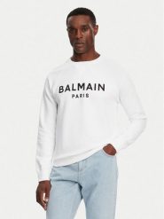 Balmain Bluza DH1JQ005BB65 Biały Regular Fit. Białe bluzy nierozpinane męskie Balmain, l, bez wzorów, z bawełny, bez ramiączek, bez kaptura. Za 2,549.00 zł.