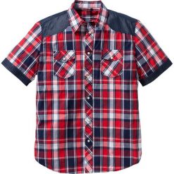 Koszula z krótkim rękawem bonprix czerwony w kratę. Koszule męskie bonprix. Za 74.99 zł.