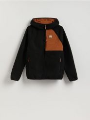 Polarowa bluza z kapturem - czarny. Czarne bluzy z kapturem męskie Reserved, l, bez wzorów, z dzianiny, z kapturem. Za 159.99 zł.