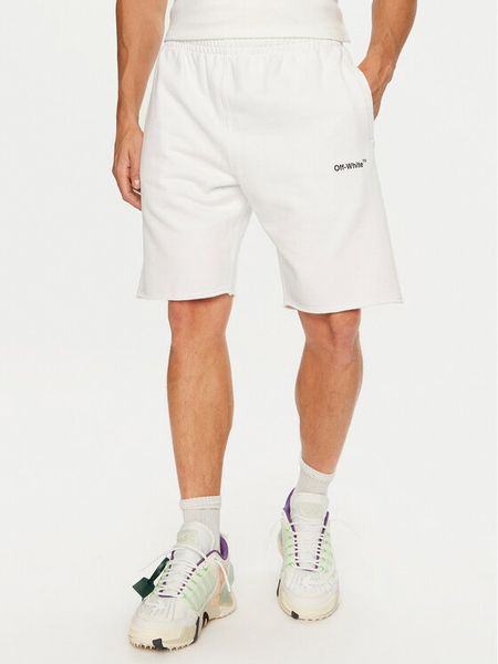 Off-White Szorty sportowe OMCI006G21FLE0010110 Biały Regular Fit. Białe szorty sportowe męskie OFF-WHITE, bez wzorów, z bawełny, sportowe. Za 1,029.00 zł.