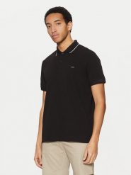 Calvin Klein Polo K10K114141 Czarny Regular Fit. Czarne koszulki polo męskie Calvin Klein, l, bez wzorów, z bawełny, bez kołnierzyka, bez ramiączek. Za 199.99 zł.