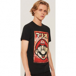 T-shirt Super Mario - Czarny. Czarne t-shirty męskie House. Za 49.99 zł.