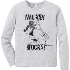 Shirt "Mickey Mouse", długi rękaw SLIM FIT bonprix szary melanż. Koszulki męskie z długim rękawem bonprix. Za 54.99 zł.