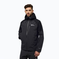 Kurtka przeciwdeszczowa Jack Wolfskin Eagle Peak 2L. Szare kurtki męskie Jack Wolfskin, l, bez wzorów, sportowe, bez ramiączek, bez kaptura. Za 749.99 zł.