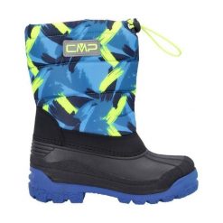 Śniegowce juniorskie CMP Sneewy. Czarne buty zimowe męskie CMP, bez wzorów, bez obcasa, bez zapięcia. Za 149.99 zł.
