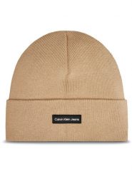 Calvin Klein Czapka Inst Patch K50K512142 Beżowy. Brązowe czapki męskie Calvin Klein, na zimę, bez wzorów, z bawełny. Za 179.99 zł.