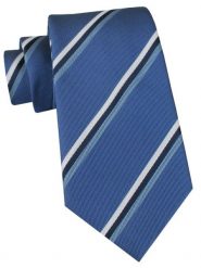 Klasyczny Krawat Klubowy - Alties - Niebieski, w Prążek. Niebieskie krawaty i muchy męskie Alties, bez wzorów, z tkaniny, eleganckie. Za 49.00 zł.