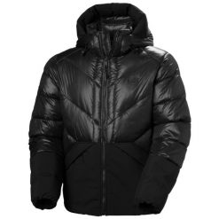 Kurtka puchowa Helly Hansen Village Down. Czarne kurtki męskie Helly Hansen, m, bez wzorów, z puchu, bez ramiączek, bez kaptura. W wyprzedaży za 1,377.50 zł.