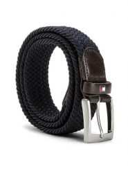 Tommy Hilfiger Pasek Męski New Adan Belt 3.5 AM0AM02801 85 Granatowy. Niebieskie paski męskie Tommy Hilfiger, bez wzorów, z materiału. Za 139.99 zł.