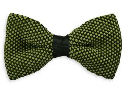Zielona Mucha Typu Knit - Alties. Zielone krawaty i muchy męskie Alties, bez wzorów, dziergany, eleganckie. Za 54.00 zł.