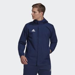 Kurtka piłkarska męska adidas Entrada 22 All Weather Jacket. Niebieskie kurtki męskie ADIDAS, m, bez wzorów, sportowe, bez ramiączek, bez kaptura. Za 160.30 zł.