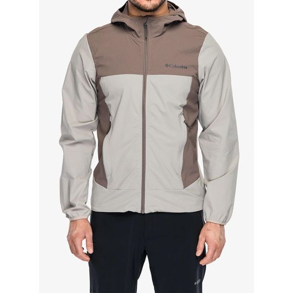 Kurtka softshell Columbia Heather Canyon II Hooded Jacket. Szare kurtki męskie Columbia, bez wzorów, z softshellu, sportowe, bez ramiączek, bez kaptura. Za 451.49 zł.