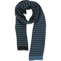 Szalik Niebiesko-Czarny Ciepły Jesienno-Zimowy, Wzór Geometryczny, Dwustronny -EM Men's Accesso. Niebieskie szaliki męskie Em men's accessories, na zimę, bez wzorów, z materiału, eleganckie. Za 69.99 zł.
