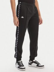 Kappa Spodnie dresowe Banda Rastoria 303KUC0 Czarny Slim Fit. Czarne spodnie dresowe męskie Kappa, bez wzorów, z dresówki. Za 149.99 zł.