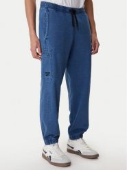 Reebok Spodnie dresowe Ambrose RK25543CCM Niebieski Regular Fit. Niebieskie spodnie dresowe męskie Reebok, bez wzorów, z bawełny. Za 299.99 zł.