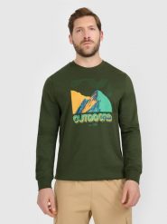 4F Longlseeve z nadrukiem męski - khaki XL. Brązowe koszulki męskie z długim rękawem 4f, m, bez wzorów, z bawełny, biznesowe, bez kołnierzyka, bez ramiączek. Za 149.99 zł.