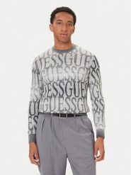 Guess Sweter M5BR24 Z0500 Szary Regular Fit. Szare kardigany męskie Guess, m, z aplikacjami, z syntetyku, bez ramiączek. Za 439.99 zł.