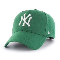 Czapka z daszkiem 47 Brand MLB New York Yankees MVP. Zielone czapki męskie MAJOR LEAGUE BASEBALL, bez wzorów, sportowe. Za 155.84 zł.