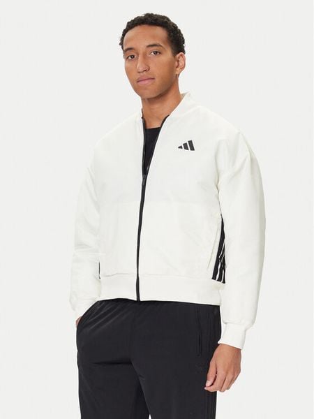 Adidas Kurtka bomber Stadium JX5638 Biały Loose Fit. Białe kurtki męskie ADIDAS, l, bez wzorów, z syntetyku, bez ramiączek, bez kaptura. Za 369.99 zł.
