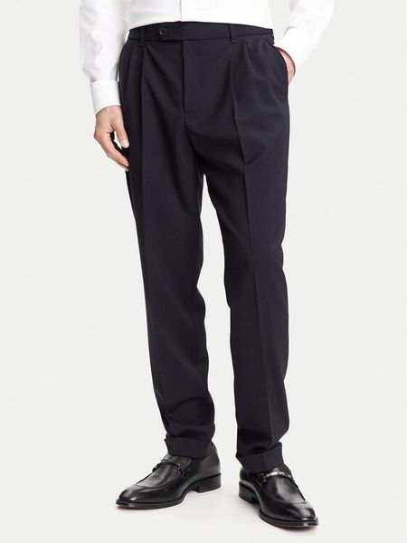 BOSS Spodnie materiałowe C-Perin-DPL 50545822 Granatowy Tapered Fit. Niebieskie spodnie na co dzień męskie Boss, bez wzorów, z materiału. Za 489.99 zł.