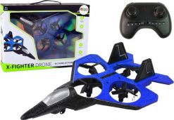 Samolot Dron RC Niebieski Myśliwiec Zdalnie Sterowany Pilot LEAN Toys. Niebieskie drony LEANToys. Za 120.40 zł.