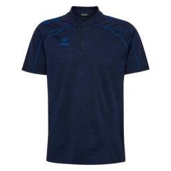 Polo Hummel Move 2.0. Niebieskie koszulki polo męskie HUMMEL, bez wzorów, sportowe, bez kołnierzyka, bez ramiączek. Za 213.50 zł.