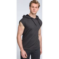 Bluza z krótkim rękawem męska TSM028 - ciemny szary melanż. Bluzy nierozpinane męskie marki 4f. W wyprzedaży za 69.99 zł.