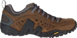 Buty trekkingowe męskie Merrell Intercept brązowe r. 45 (J598633). Brązowe buty trekkingowe męskie Merrell, bez wzorów, bez zapięcia. Za 552.66 zł.