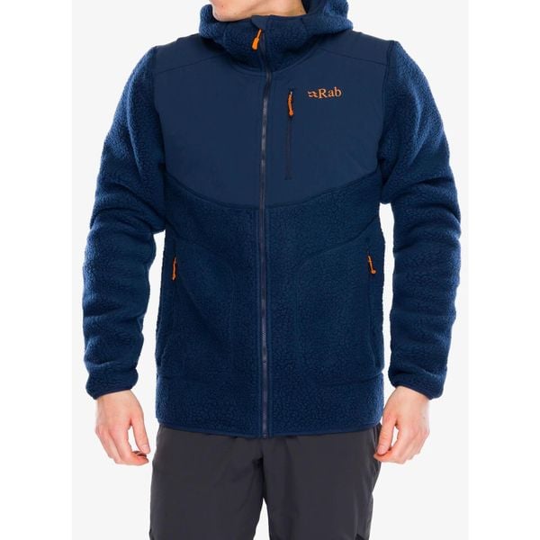 Kurtka polarowa męska Rab Outpost Hoody. Niebieskie kurtki męskie RAB, l, bez wzorów, z polaru, sportowe, bez ramiączek, bez kaptura. Za 650.99 zł.