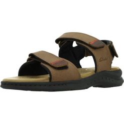 Sandały CLARKS HAPSFORD CREEK Brązowy. Brązowe sandały męskie Clarks, ze skóry, bez zapięcia. Za 170.99 zł.