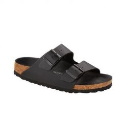 Klapki męskie Birkenstock Arizona BS. Czarne klapki i japonki męskie Birkenstock, bez wzorów, z materiału. Za 441.00 zł.